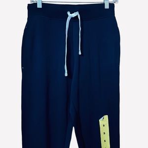 NWT Calvin Klein Sleepwear Navy Blue Elastic Waist Drawstring Cotton Pants S/P